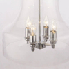 Wisząca lampa retro Prague szklany zwis na łańcuchu chrom