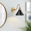Lampa ścienna metalowa Provence PV1-AB-MB stożek do sypialni czarna mosiądz