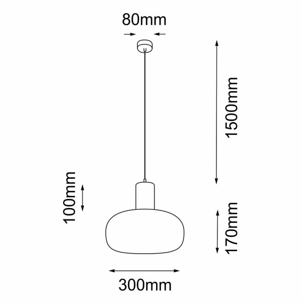Owalna lampa wisząca Tanpo 5209 Shilo szklana metalowa czarna