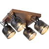 Regulowana lampa sufitowa Rotem 3299 do przedpokoju czarna drewniana