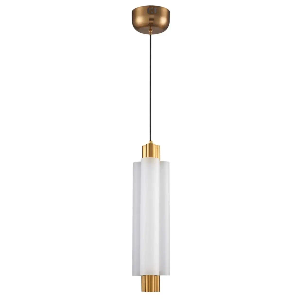 Szklana lampa wisząca tuba OSMO ST-15038P-1 LED 9W 3000K nad stół mosiądz
