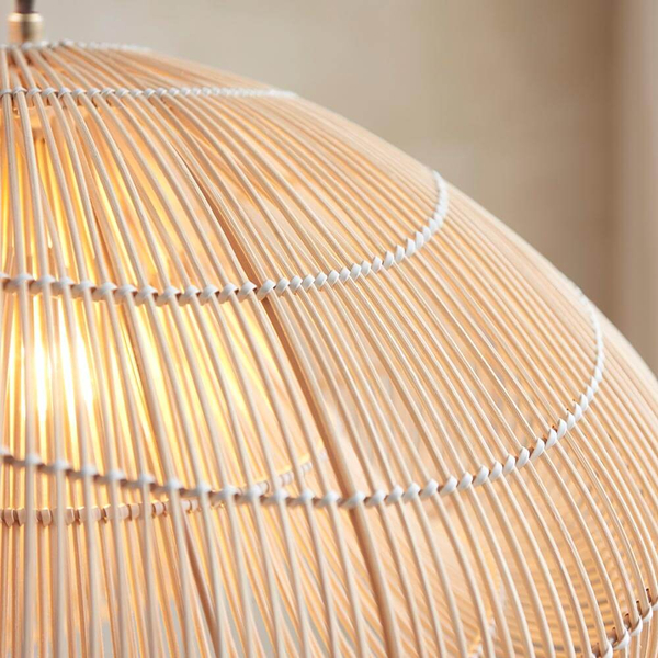 Rattanowy klosz do lampy wiszącej Misra 109203 boho japandi beżowy