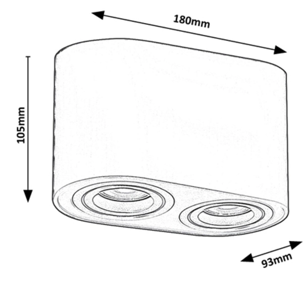 Sufitowa lampa plafon Kobald 2052 biały downlight podwójny do sypialni