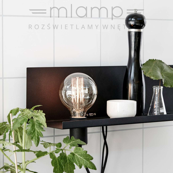 Kinkiet LAMPA ścienna MULTI 106482 Markslojd metalowa OPRAWA półka czarna