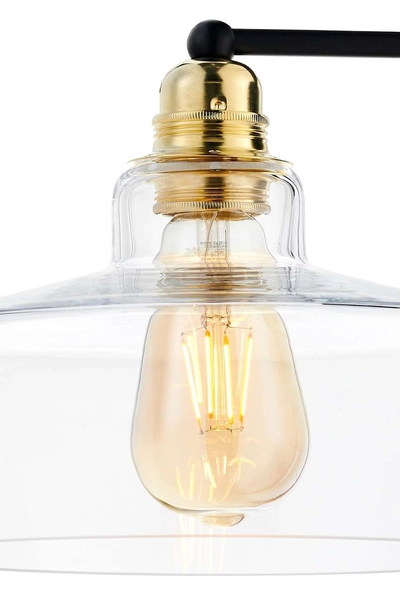 Kinkiet LAMPA ścienna LONGIS 20881105 Kaspa skandynawska OPRAWA loftowa szklana złota przezroczysta czarna