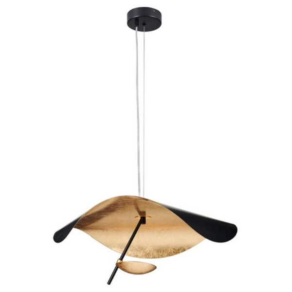 Zwisowa lampa Enigma ST-8821P-40 Step LED 13W kapelusz czarny złoty