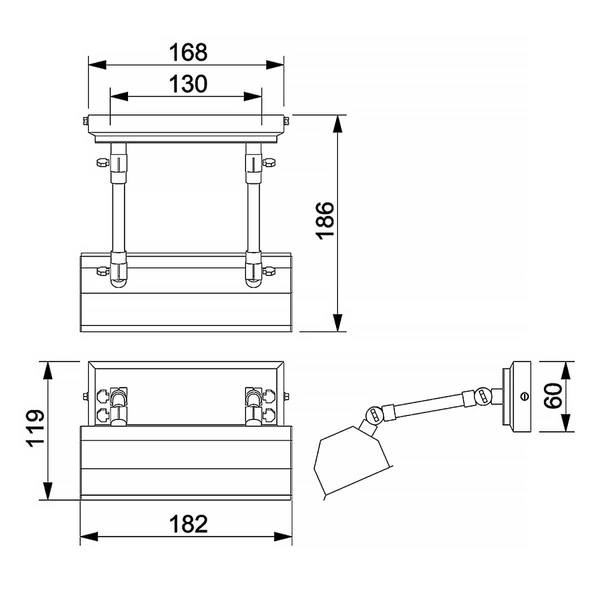Sypialniany kinkiet z regulacją Chawton CHAWTON-PLS-BLK Elstead czarny
