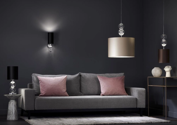 Szampańska lampa wisząca ZOE 11122107 sypialniany zwis okrągły