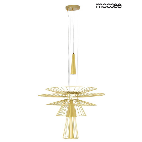 Lampa wisząca loftowa Sesto MSE010100336 Moosee druciak złota