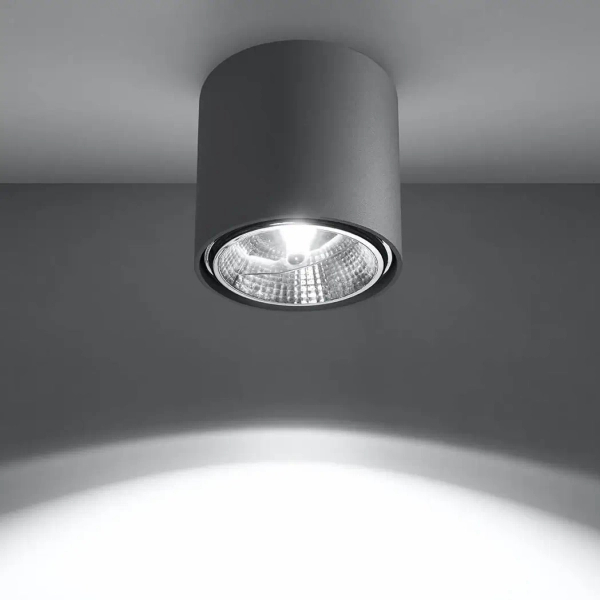 Sufitowa LAMPA downlight SL.0696 natynkowa OPRAWA tuba metalowa szara