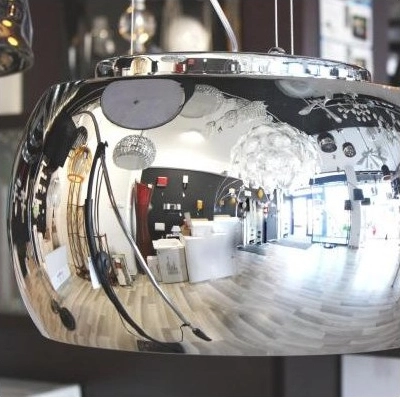 Lampa wisząca crystal Burn okrągła glamour nad łóżko chrom