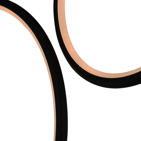 LAMPA wisząca MDECO SLIM/000019/3000/B metalowa OPRAWA listwa LED 130W 3000K zwis kaskada pierścienie rings czarne