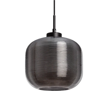 Owalna lampa wisząca Bonzo ABR-LWS-C-BON szklana do salonu szara