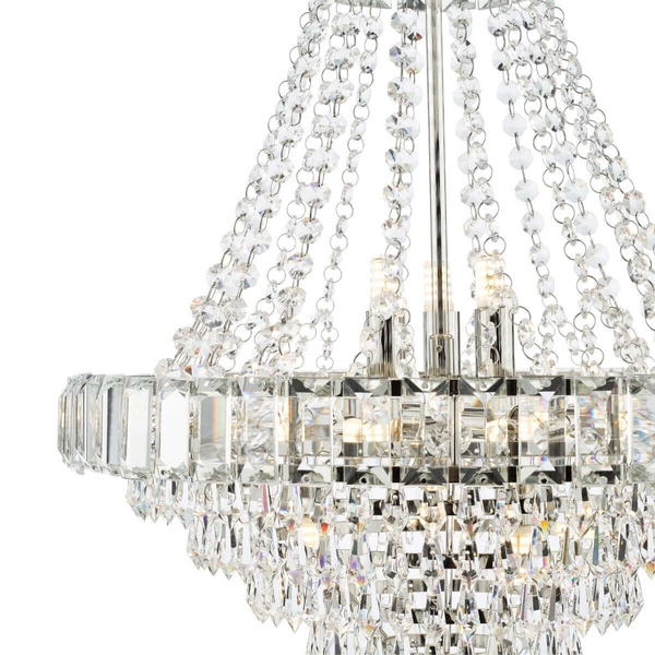 Regulowany żyrandol Osborne OSB1238-EH Dar Lighting rokoko do salonu kryształy srebrna