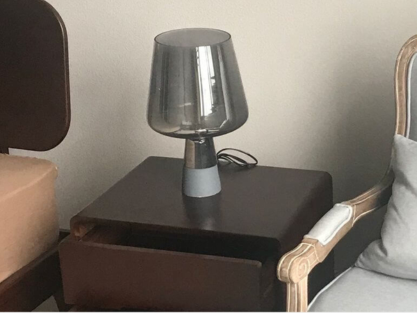 Stojąca lampa szklana GOBLET TLS-E14 loftowa przydymiona