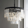 Wisząca lampa kryształowa CGHEREFALLZWIS czarna na łańcuchu