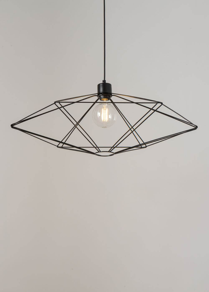 Industrialna lampa wisząca Vario do jadalni druciana czarna