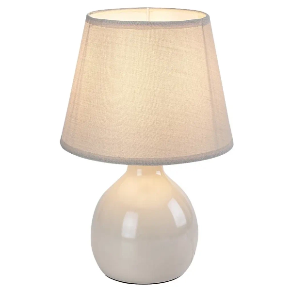 Ceramiczna lampa nocna Ingrid 74076 do czytania abażur beżowy