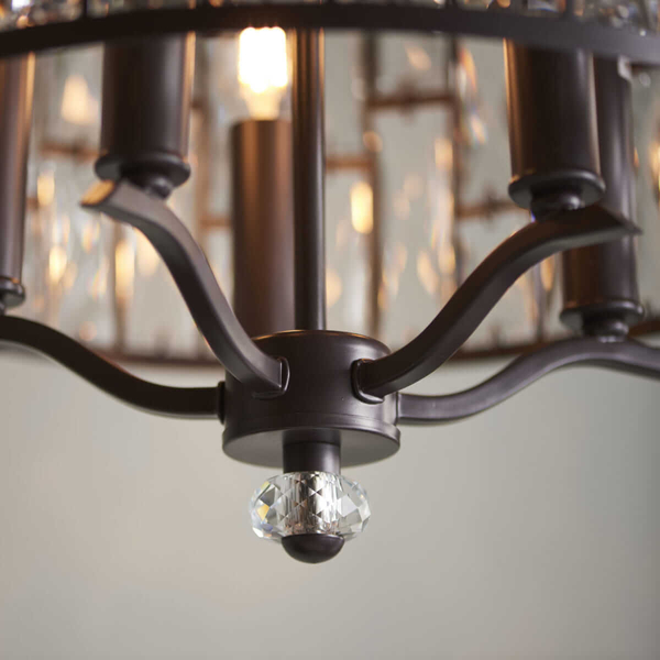 Kryształowa lampa wisząca Belle 69390 Endon glamour czarna przezroczysta