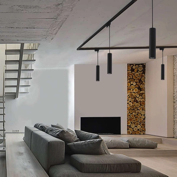 LAMPA wisząca PROFILE EYE 9338 Nowodvorski tuba OPRAWA zwis do 1-fazowego systemu szynowego czarna