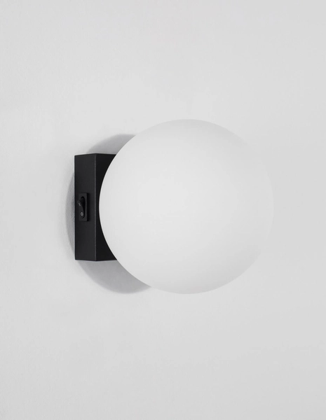 Ścienna lampa UBEDA LE42966 LED 6W 3200K szklana kula biała czarna