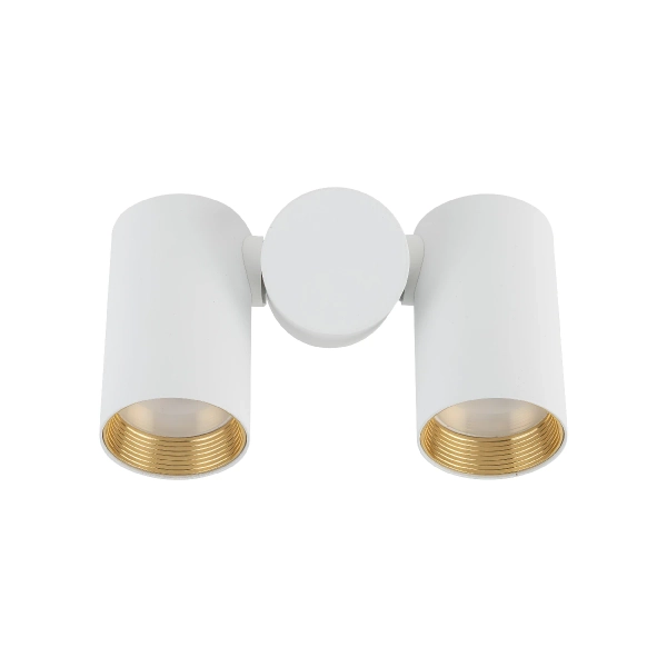 Natynkowa lampa kierunkowa Amis 10975 tubki metalowe białe złote