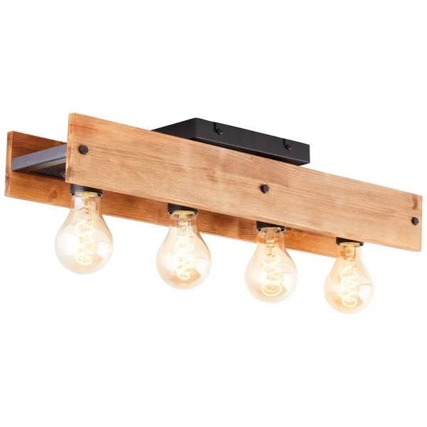 Drewniana lampa sufitowa Calandra 99450/76 belka brązowa czarna