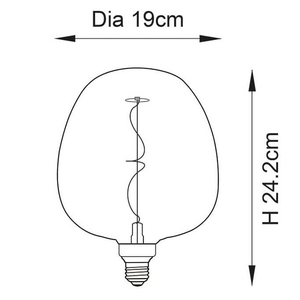 Szklana żarówka Swirl 102622 LED 4W 2000K filament E27 bursztynowa