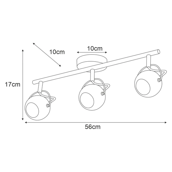 Lampa sufitowa ruchoma Salva K-8002/3 WH biała chrom