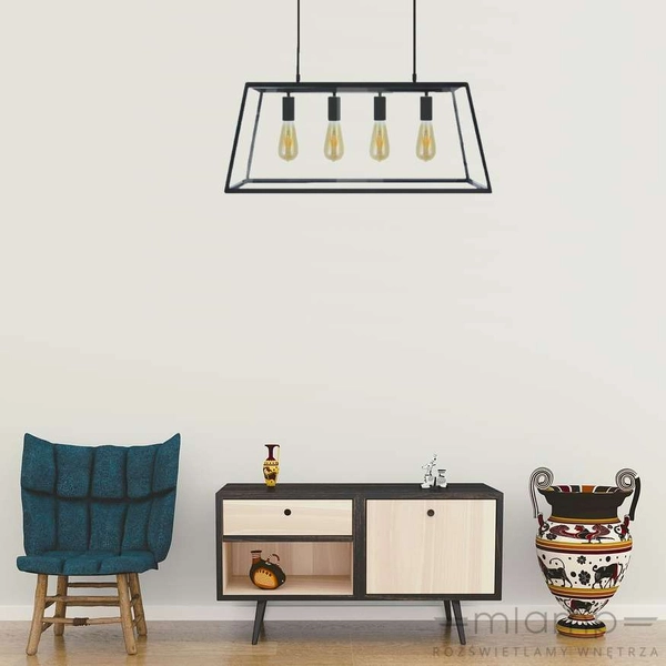 Loftowa LAMPA wisząca FINLAND 305503 IL MIO szklana OPRAWA retro zwis klatka czarna