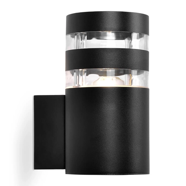 Zewnętrzny kinkiet elewacyjny Solin K-8205 Kaja IP44 tuba metalowy czarny