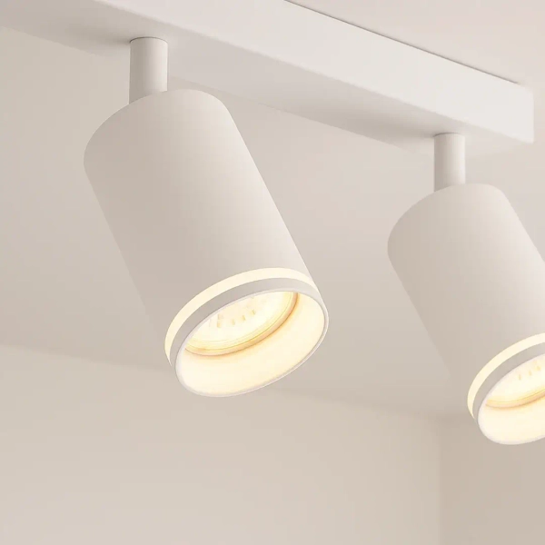 Trójpunktowa lampa przysufitowa Pipe Ring Spot ML2072 na belce biały