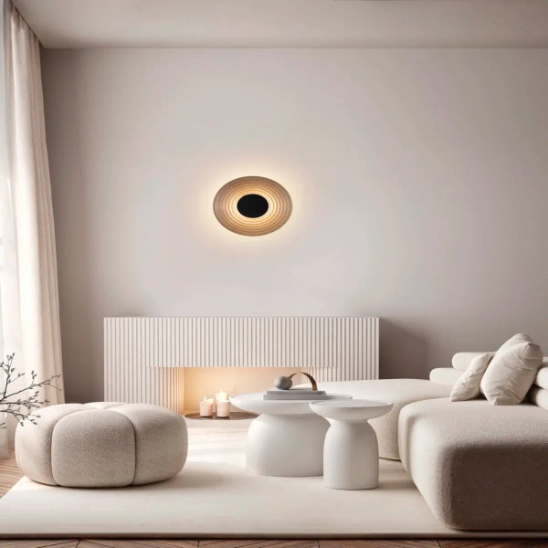 Ryflowana ścienna lampa BERMUDEZ czarna szara LE44930 1xLED 8W 3000K na korytarz