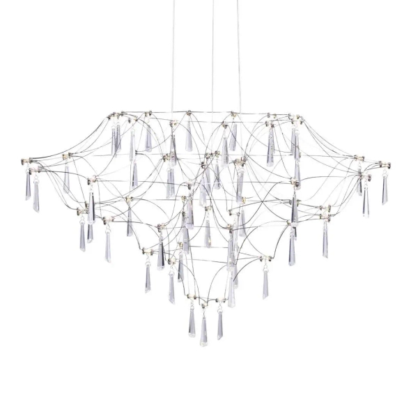 Lampa wisząca glamour CRYSTAL NET 7783-54P chromowana aluminium LED 54W 3000K do biura
