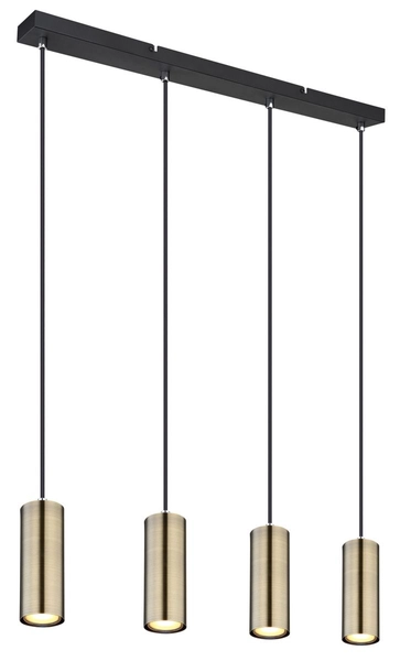 Lampa wisząca Robby 57911-4HM tuby na listwie mosiądz czarne