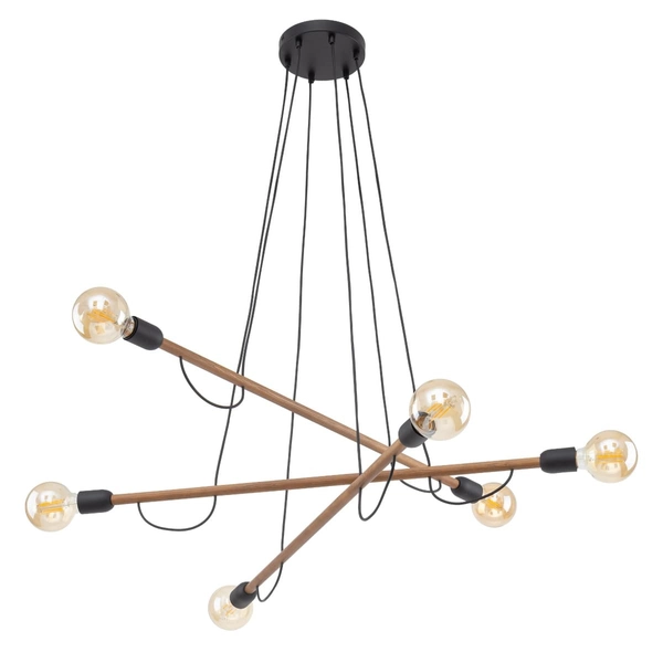 Lampa wisząca nad stół Helix 4950 TK Lighting wielopunktowa czarna orzech