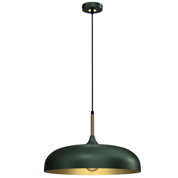 Wisząca lampa industrialna Lincoln retro zielona złota