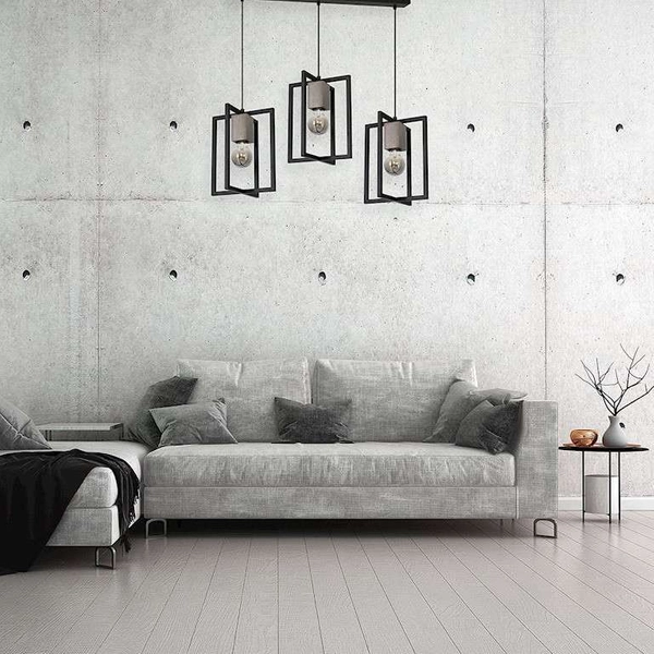 LAMPA wisząca RALPH MLP3712 Milagro metalowa OPRAWA listwa ZWIS prostokątne ramki drewno czarne