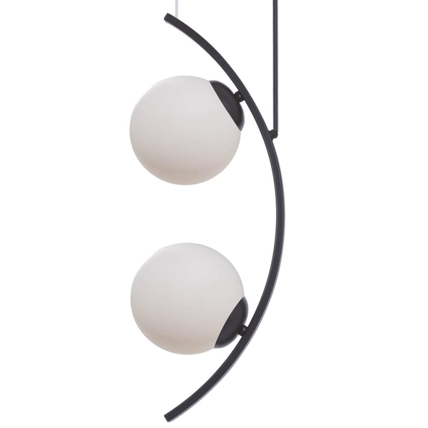 Wisząca lampa do salonu Helix 5016 Zumaline kulista biała czarna