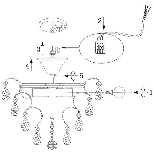 Sufitowa LAMPA pałacowa ROSENDAL 100538 Markslojd plafon OPRAWA kryształowa okrągła glamour crystals przezroczysta złota