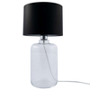 lampa stołowa z abażurem SAMASUN 5501BK na komodę czarna przezroczysta