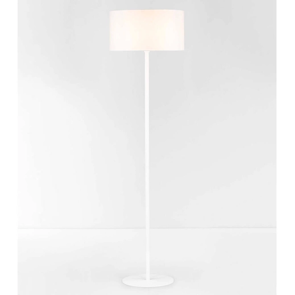 Lampa stojąca GUAVIARE LE44953 do salonu okrągła metalowa biała