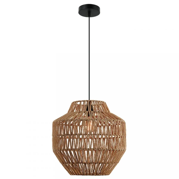 Naturalna lampa wisząca 20236 papierowa bambus sznurkowa brązowy
