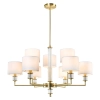 Wielopunktowa lampa sufitowa SUTTON P09685BR-WH z abażurkami mosiądz biały