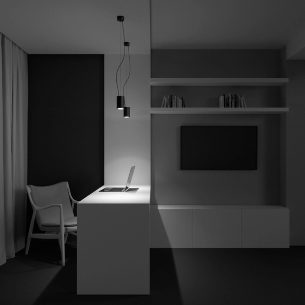 Minimalistyczna lampa wisząca Efir P089PL-15W3K-B LED 15W 3000K czarny