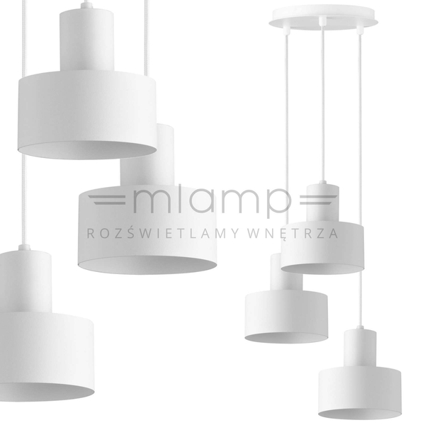 LAMPA wisząca RIF 30906 Sigma metalowa OPRAWA kaskada zwis industrialny biały