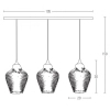 Potrójna lampa sufitowa 19242 przydymiona szklana szary czarny