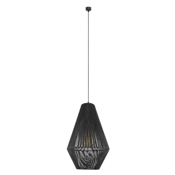 Wisząca lampa Hagata 5124 Shilo koszyk z regulacją boho bawełna szary