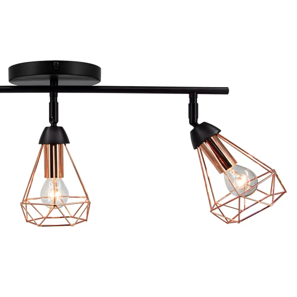 Druciana lampa sufitowa 8414/3 BL CO czarna miedziana