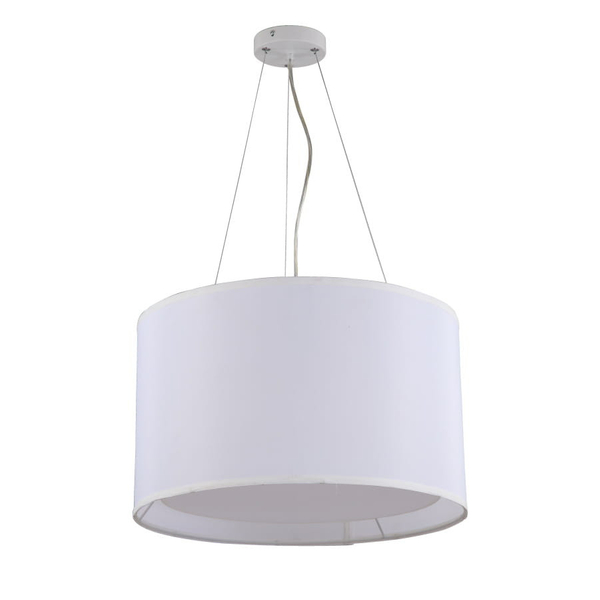Abażurowa lampa wisząca MILK LP-021/4P WH oprawa zwis okrągły biały OUTLET